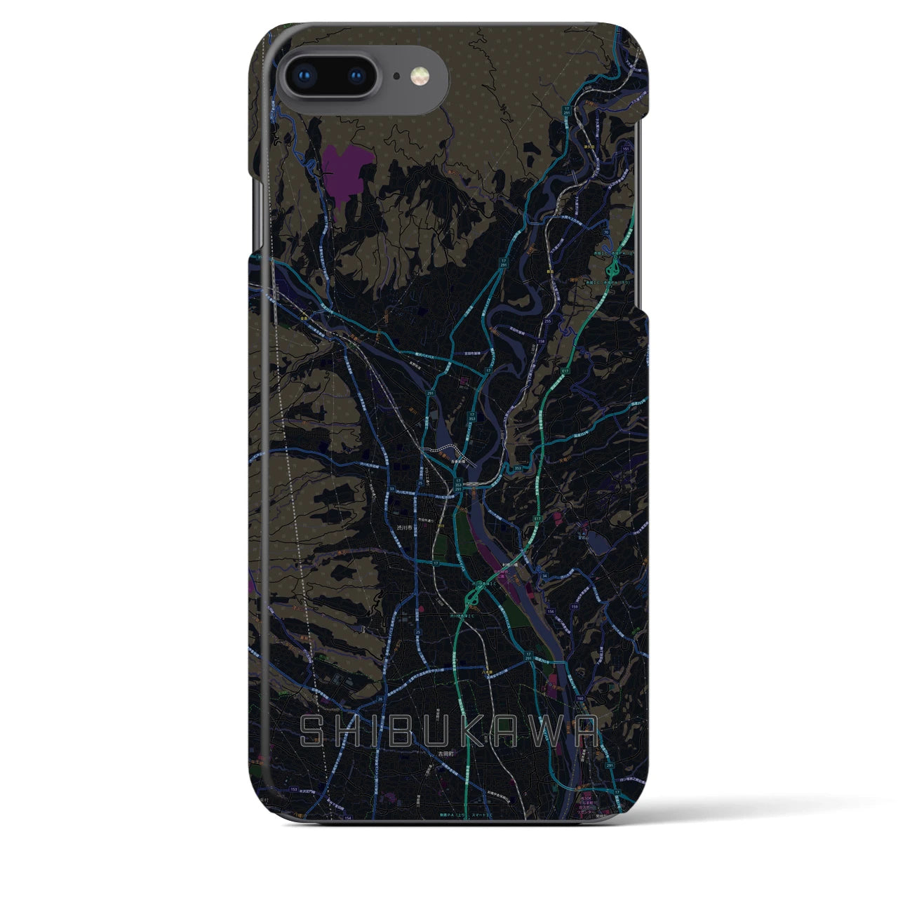【渋川(群馬県)】地図柄iPhoneケース(バックカバータイプ)