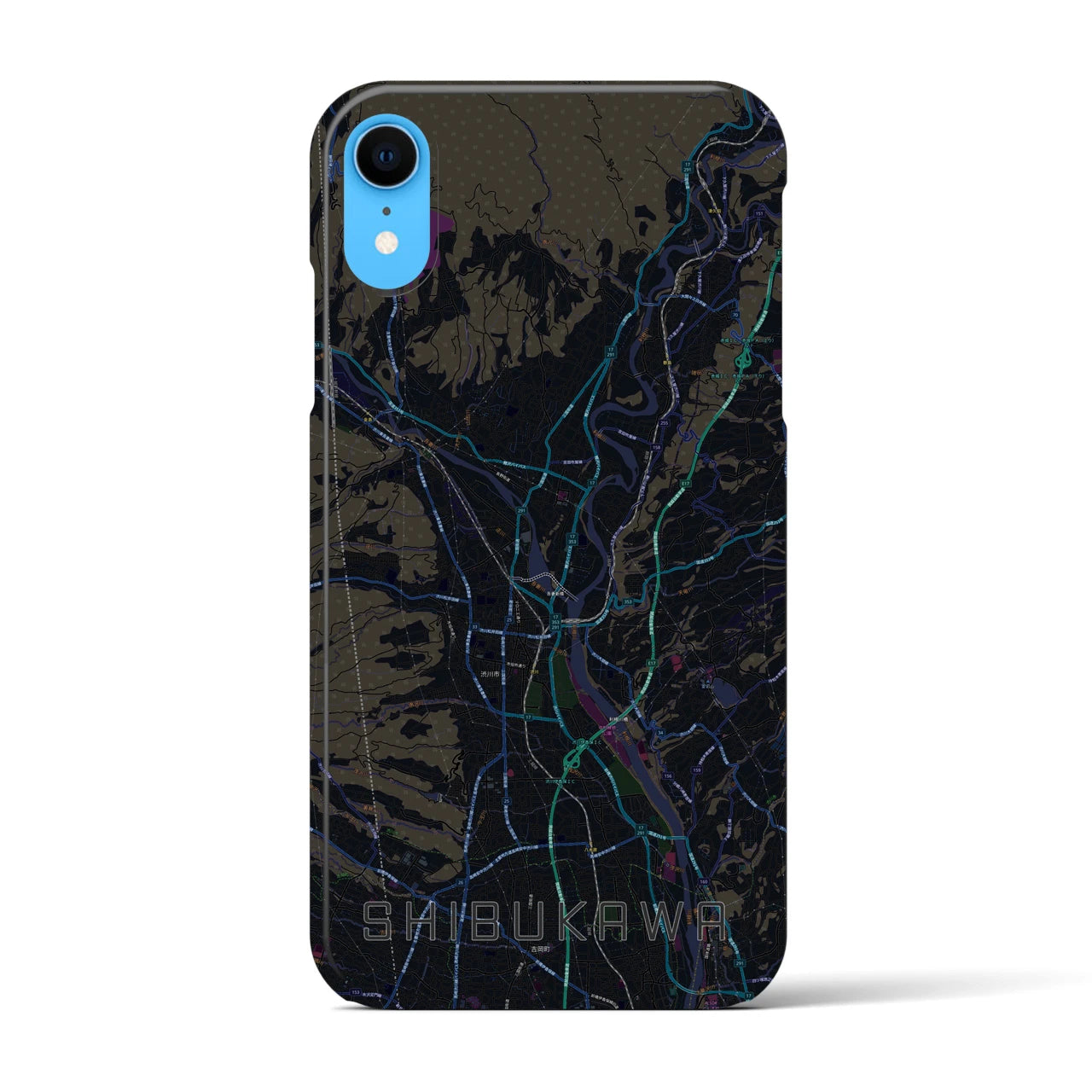 【渋川(群馬県)】地図柄iPhoneケース(バックカバータイプ)