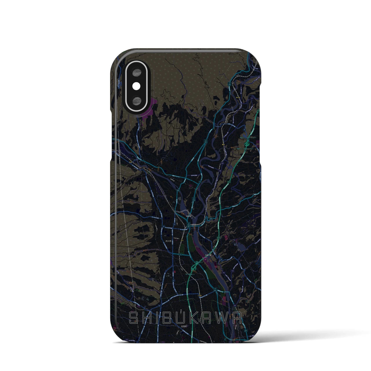 【渋川(群馬県)】地図柄iPhoneケース(バックカバータイプ)