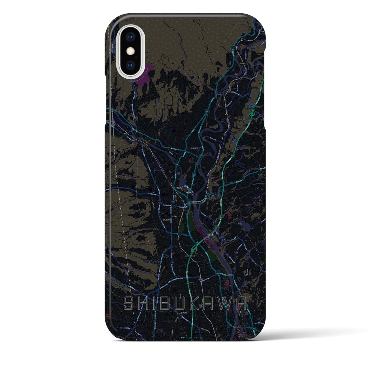 【渋川(群馬県)】地図柄iPhoneケース(バックカバータイプ)