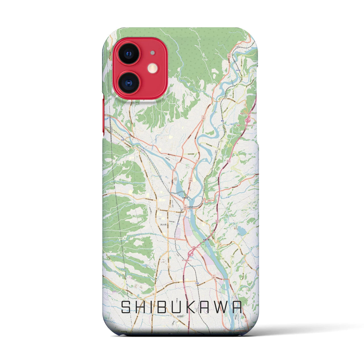 【渋川(群馬県)】地図柄iPhoneケース(バックカバータイプ)