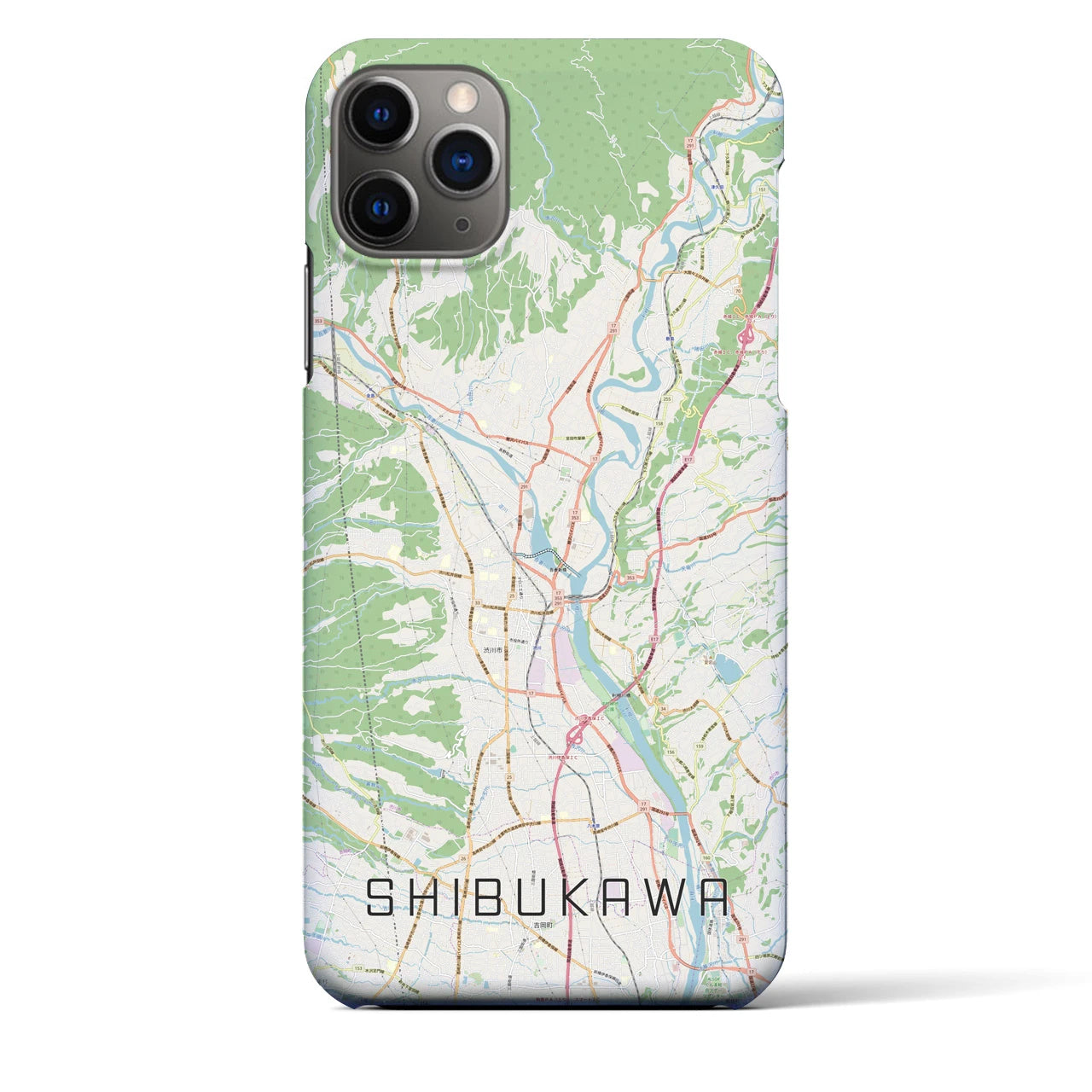 【渋川(群馬県)】地図柄iPhoneケース(バックカバータイプ)