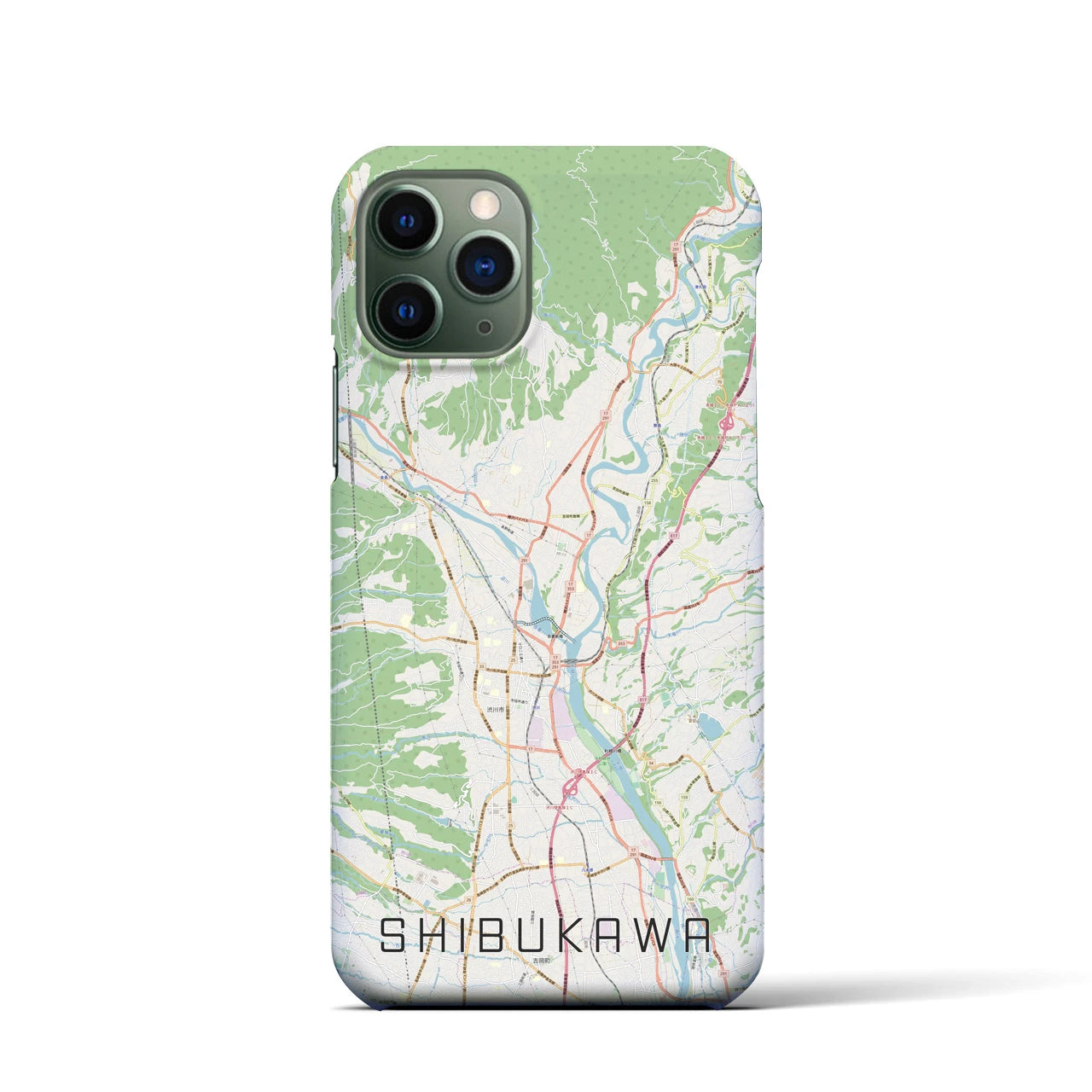 【渋川(群馬県)】地図柄iPhoneケース(バックカバータイプ)