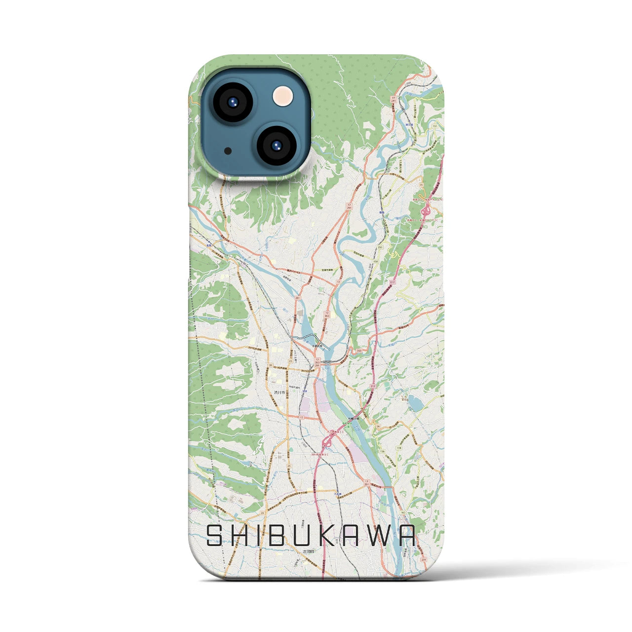 【渋川(群馬県)】地図柄iPhoneケース(バックカバータイプ)