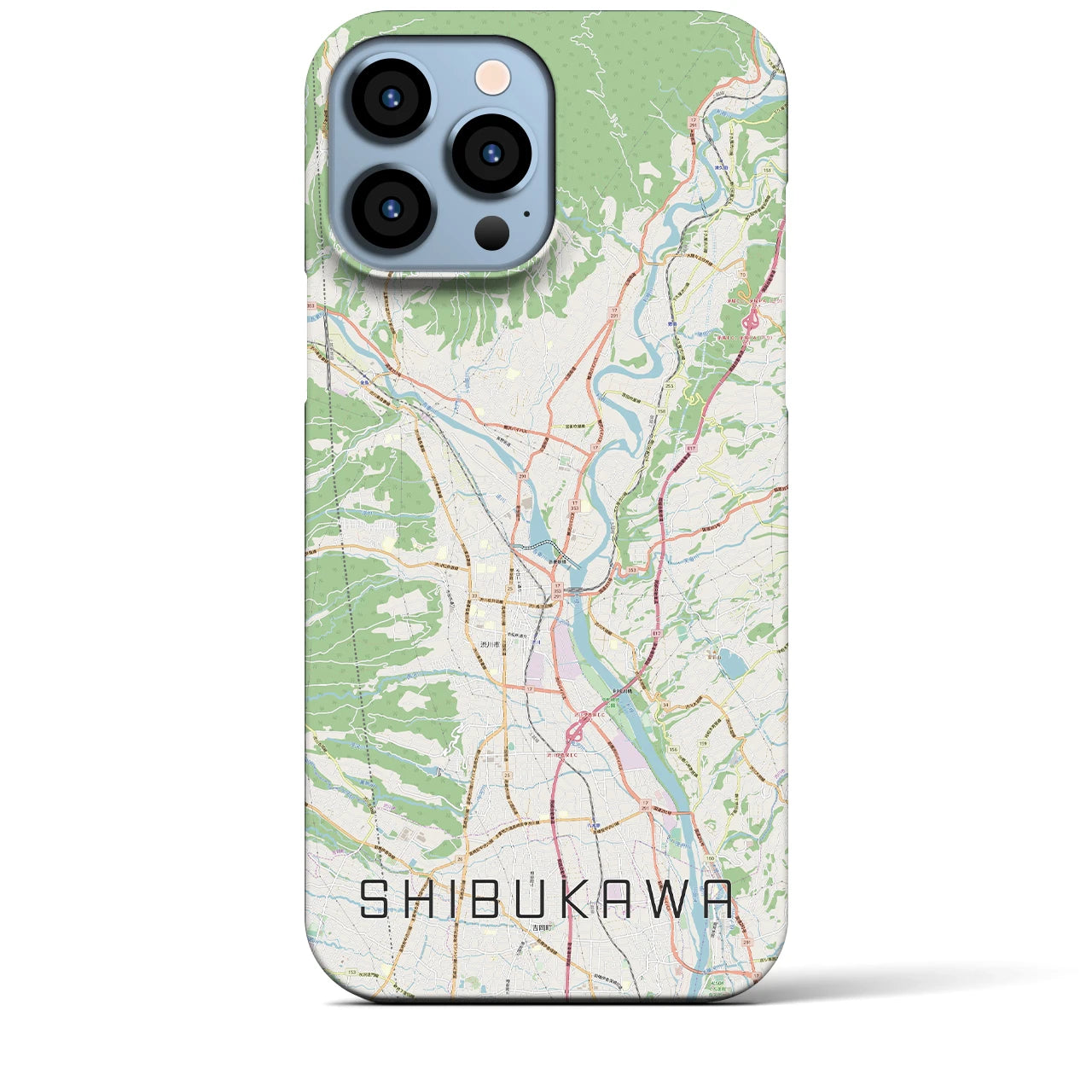 【渋川(群馬県)】地図柄iPhoneケース(バックカバータイプ)