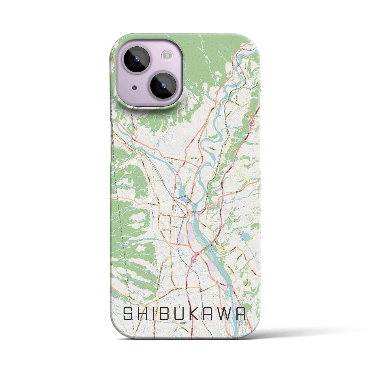 【渋川(群馬県)】地図柄iPhoneケース(バックカバータイプ)