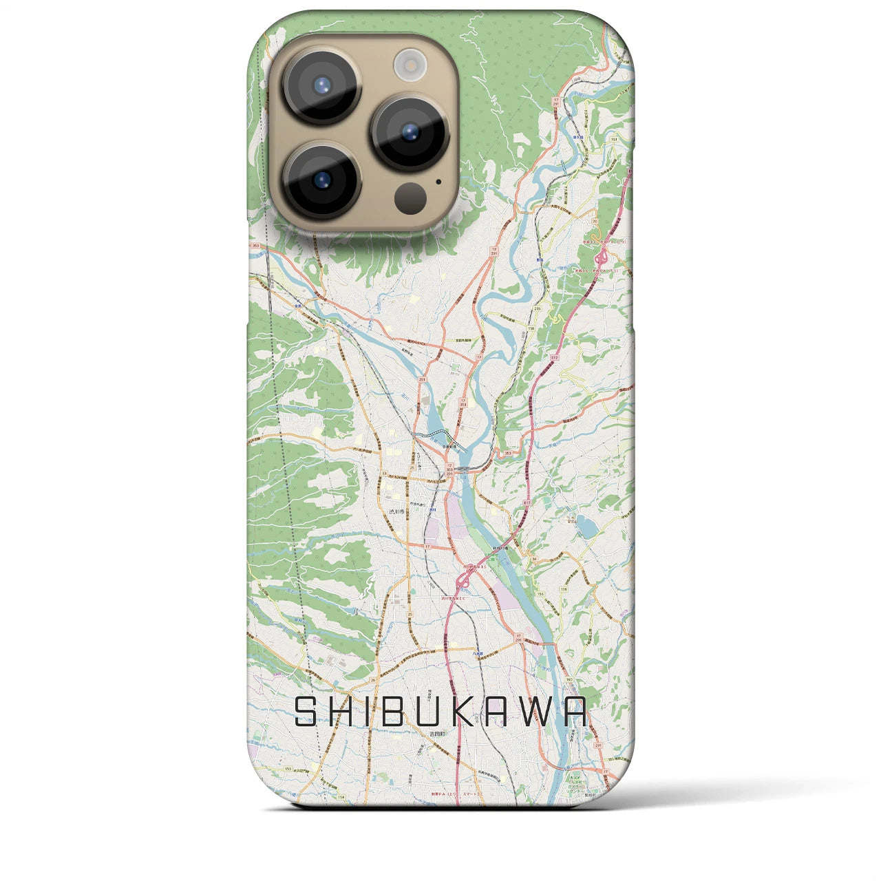 【渋川(群馬県)】地図柄iPhoneケース(バックカバータイプ)