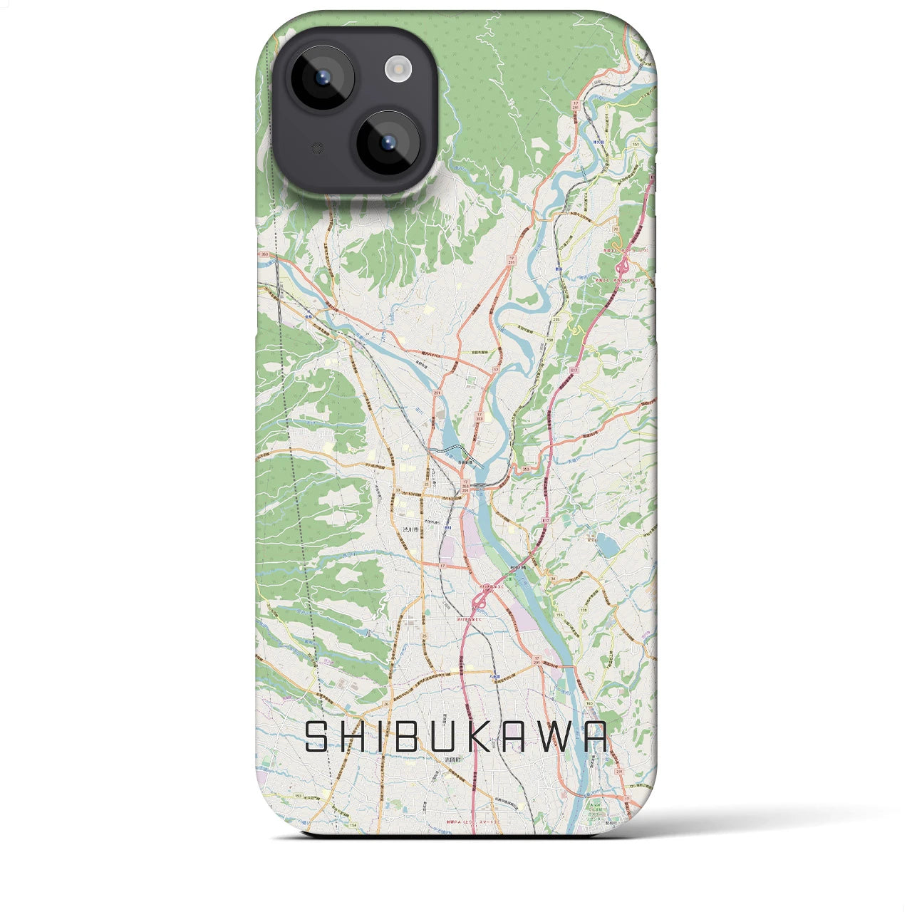 【渋川(群馬県)】地図柄iPhoneケース(バックカバータイプ)