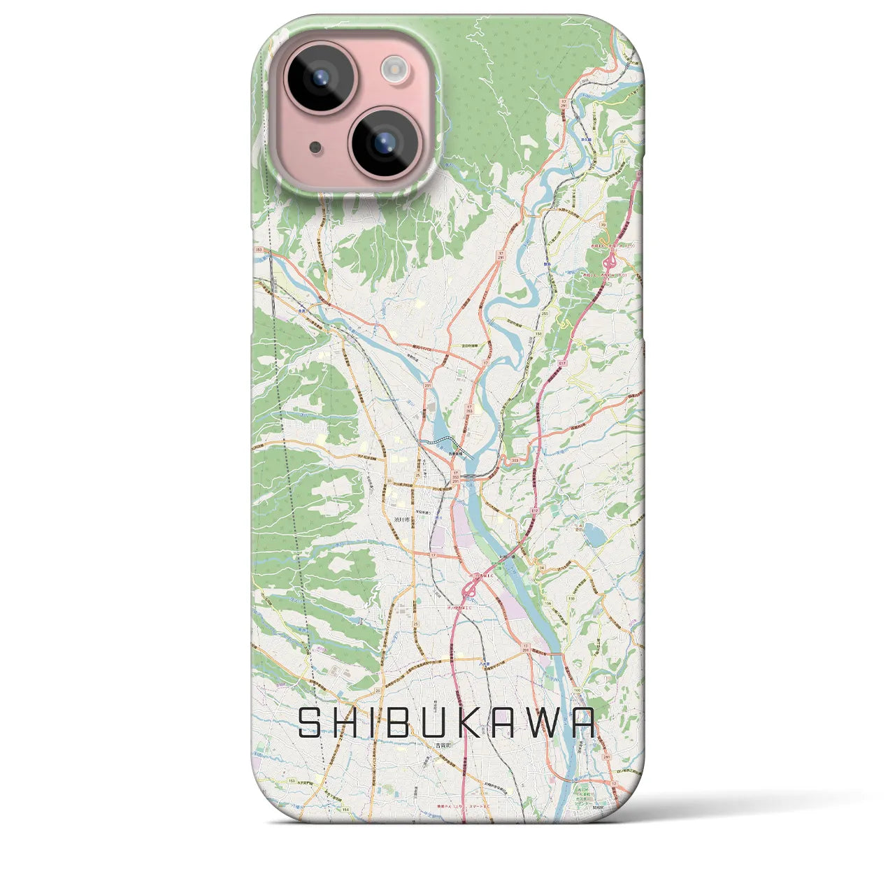 【渋川(群馬県)】地図柄iPhoneケース(バックカバータイプ)