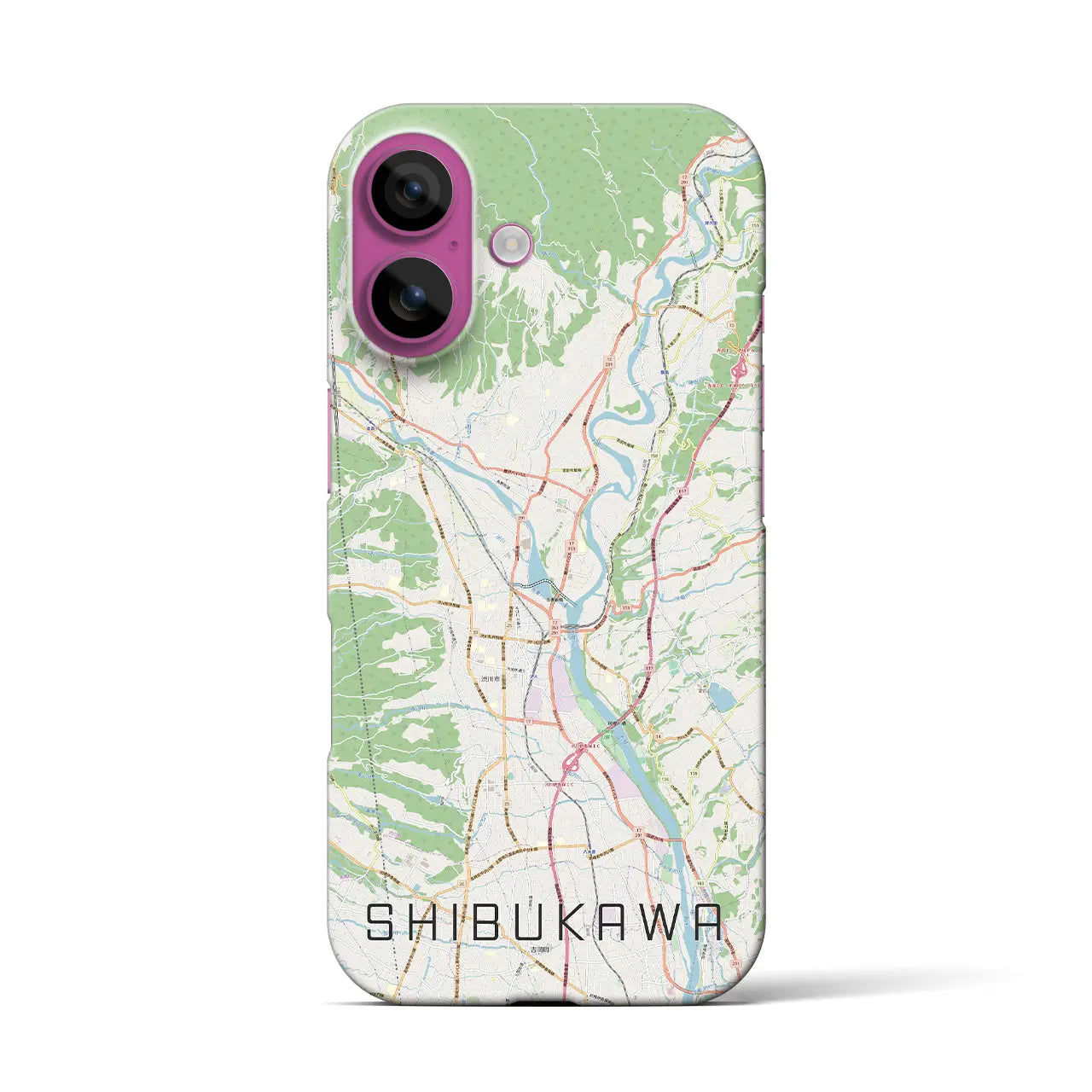 【渋川(群馬県)】地図柄iPhoneケース(バックカバータイプ)