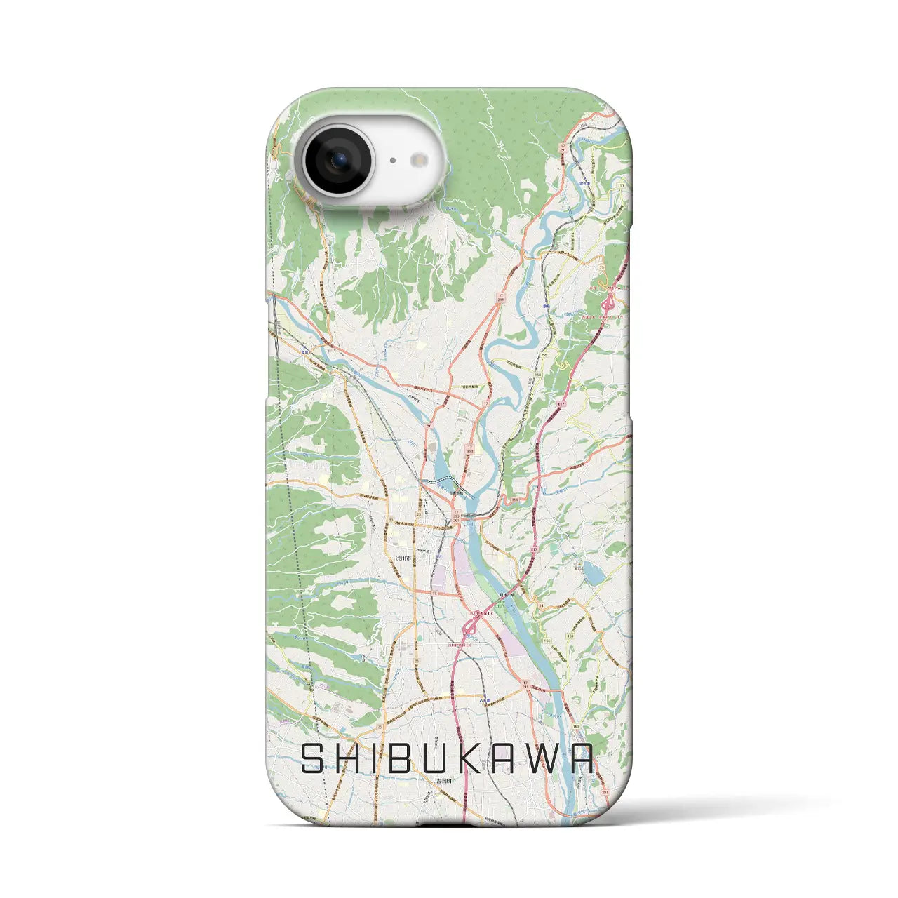 【渋川(群馬県)】地図柄iPhoneケース(バックカバータイプ)