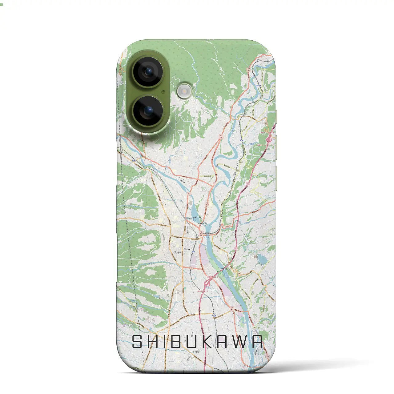 【渋川(群馬県)】地図柄iPhoneケース(バックカバータイプ)