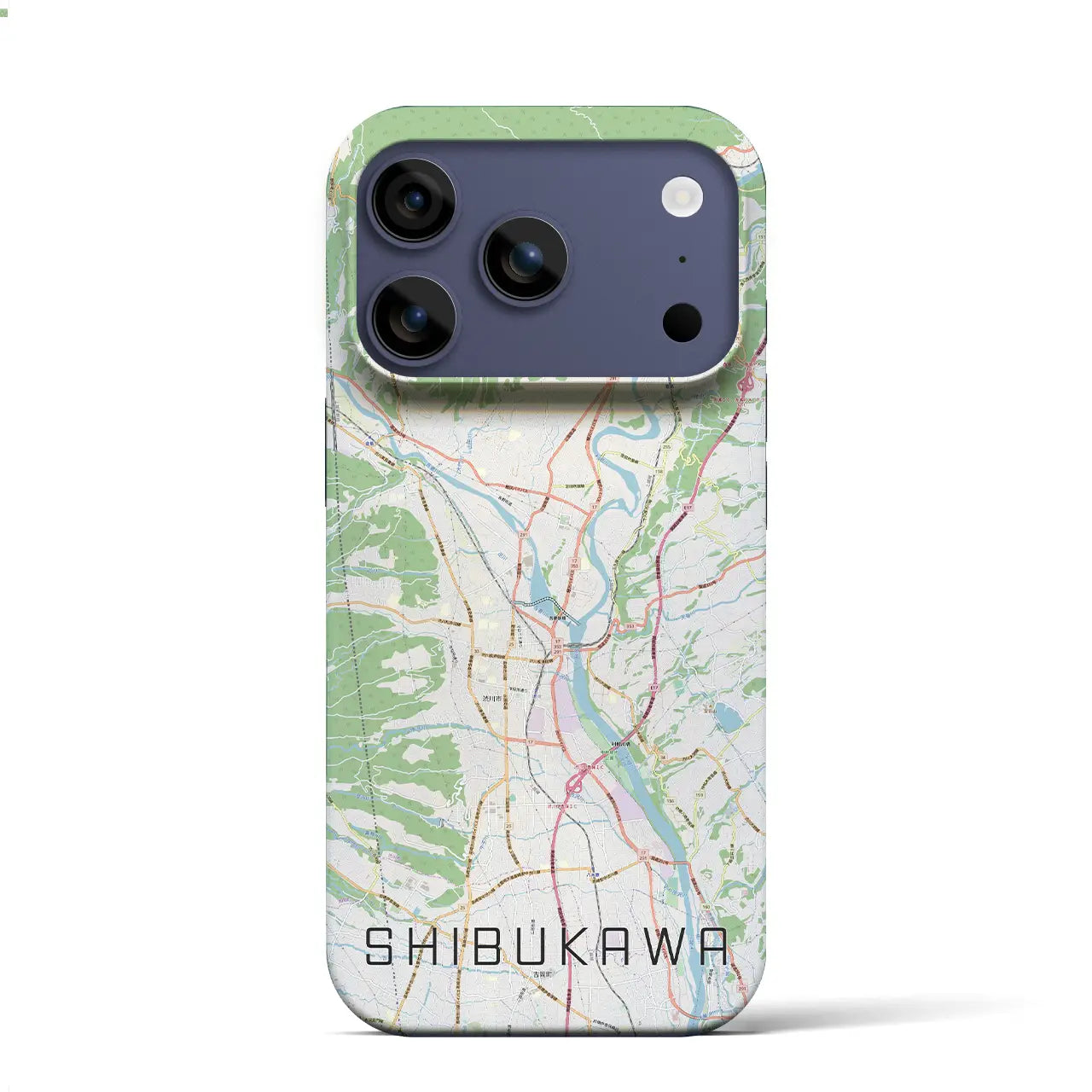 【渋川(群馬県)】地図柄iPhoneケース(バックカバータイプ)