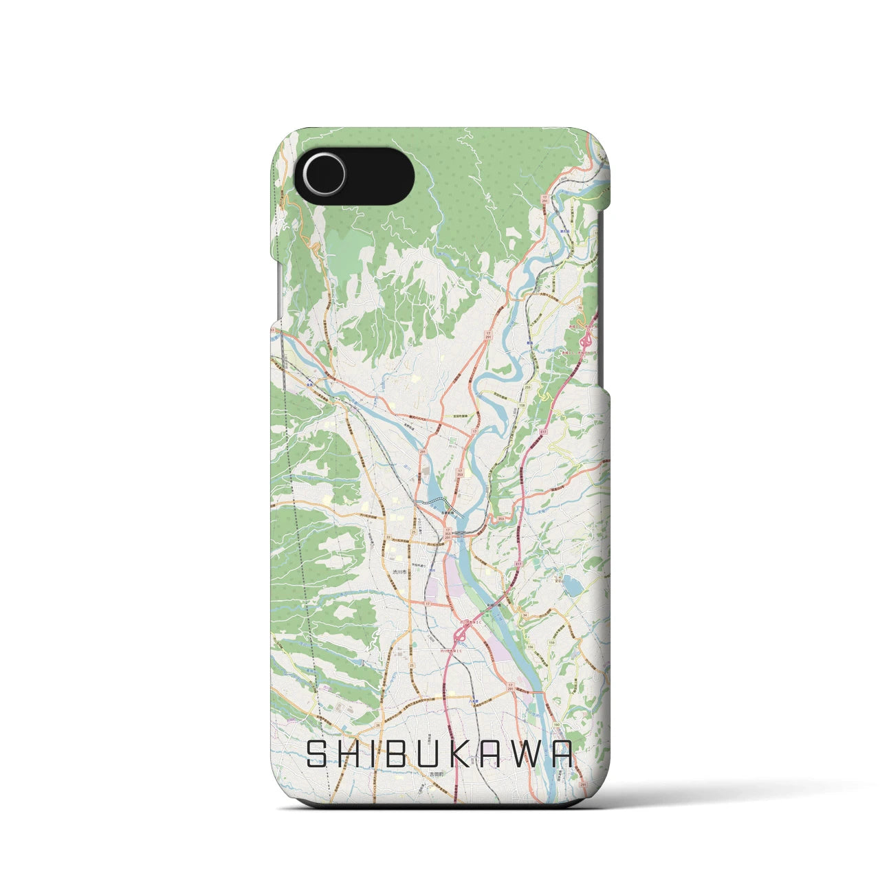【渋川(群馬県)】地図柄iPhoneケース(バックカバータイプ)