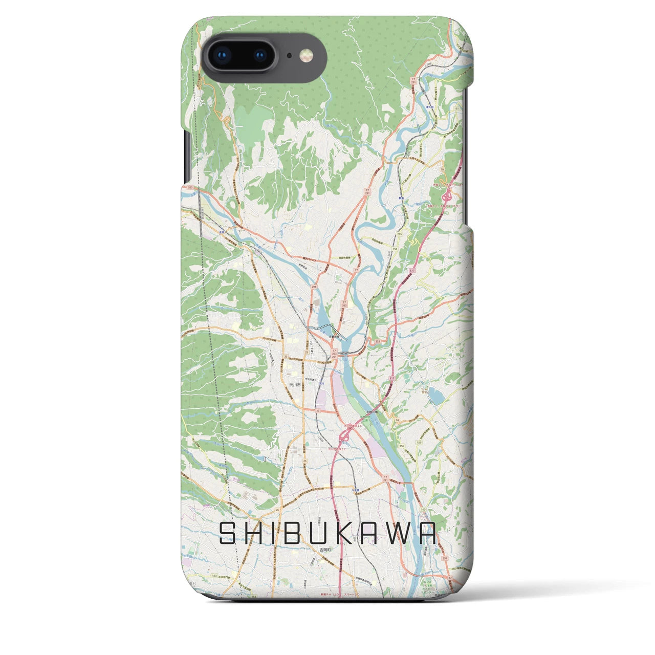 【渋川(群馬県)】地図柄iPhoneケース(バックカバータイプ)