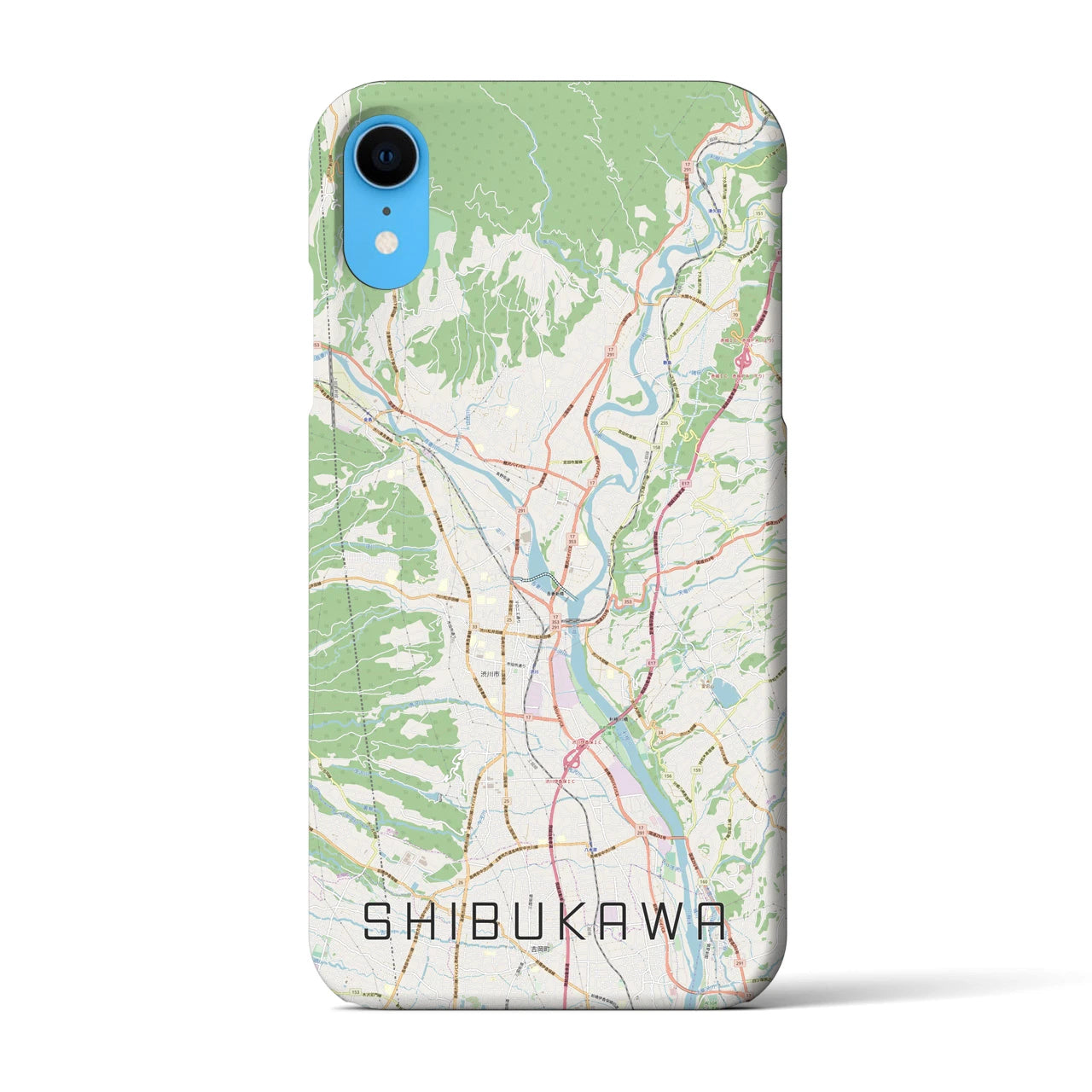 【渋川(群馬県)】地図柄iPhoneケース(バックカバータイプ)