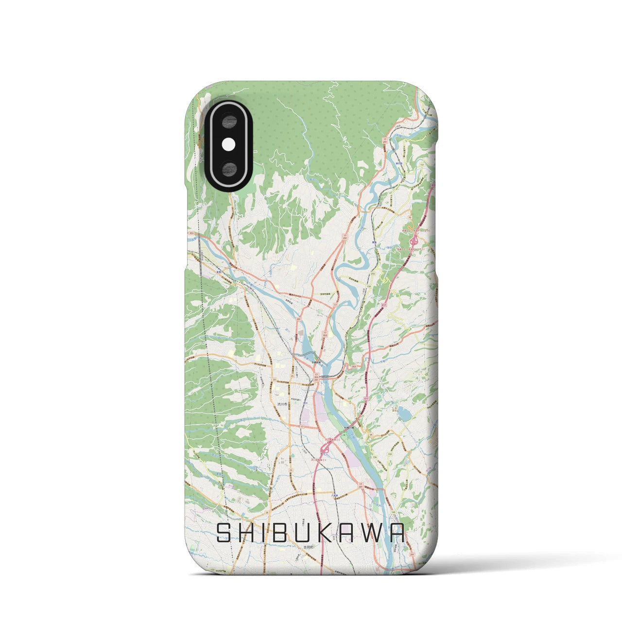 【渋川(群馬県)】地図柄iPhoneケース(バックカバータイプ)