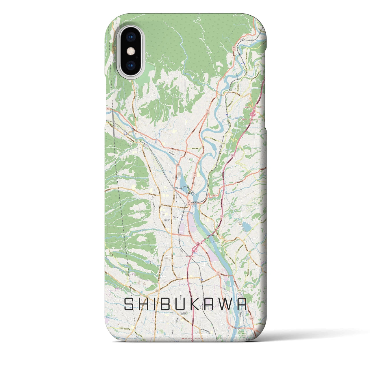 【渋川(群馬県)】地図柄iPhoneケース(バックカバータイプ)