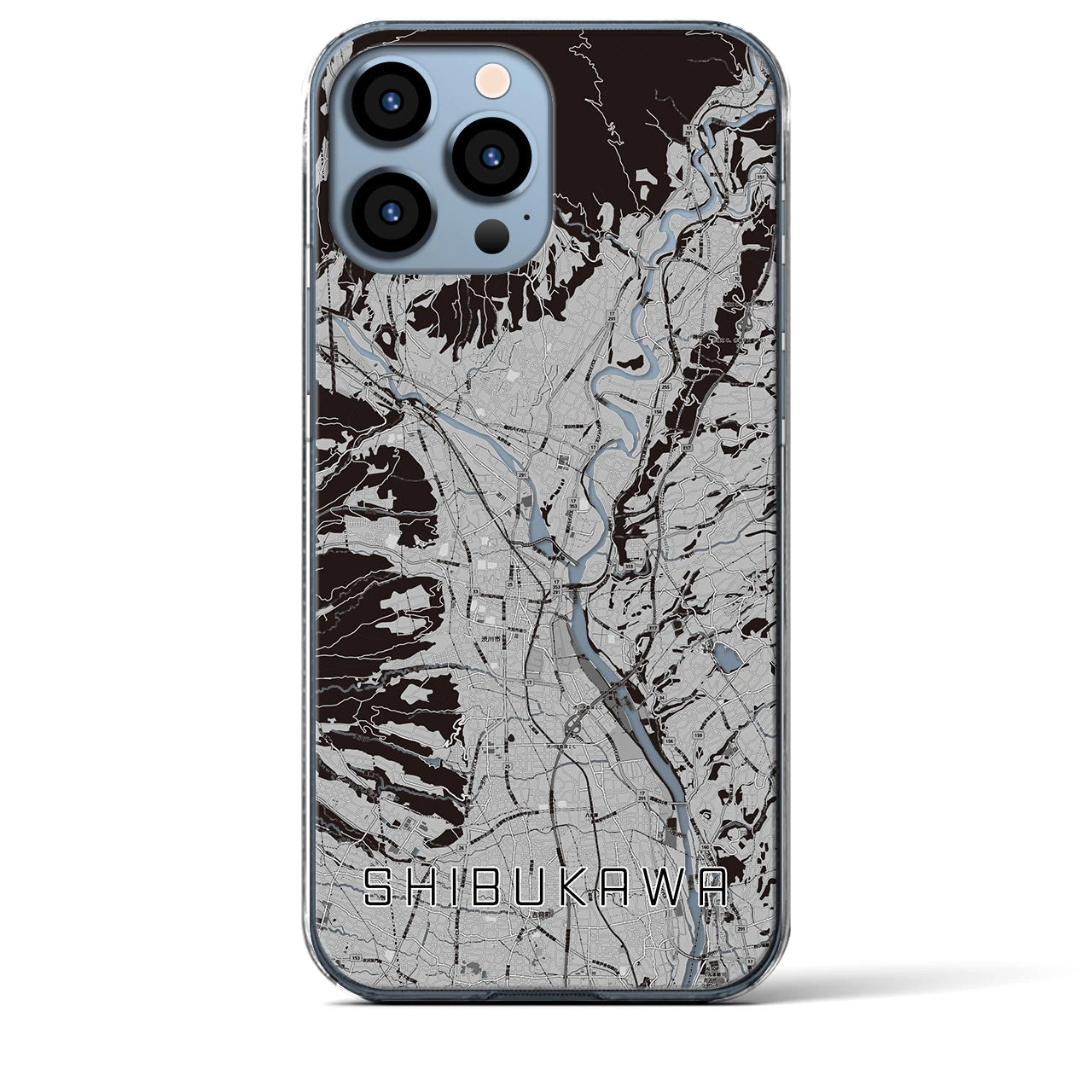 【渋川(群馬県)】地図柄iPhoneケース(クリアタイプ)