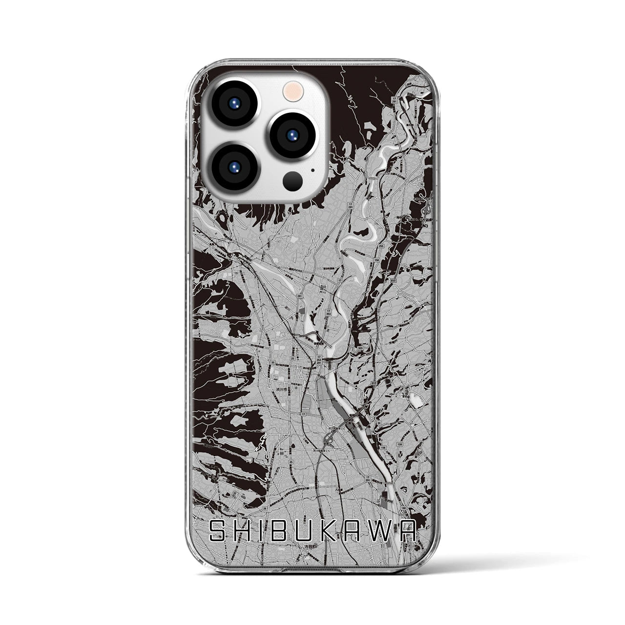 【渋川(群馬県)】地図柄iPhoneケース(クリアタイプ)