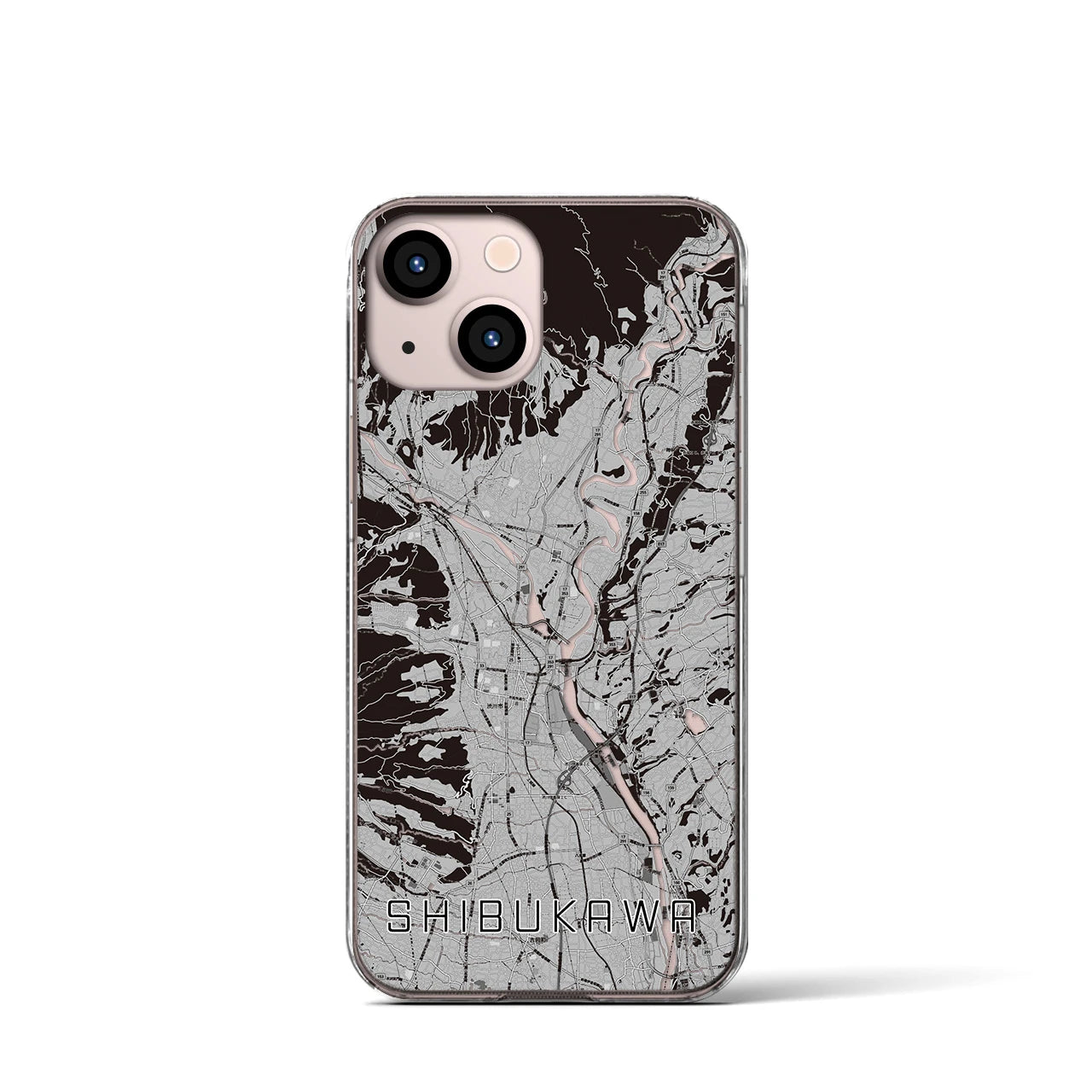 【渋川(群馬県)】地図柄iPhoneケース(クリアタイプ)