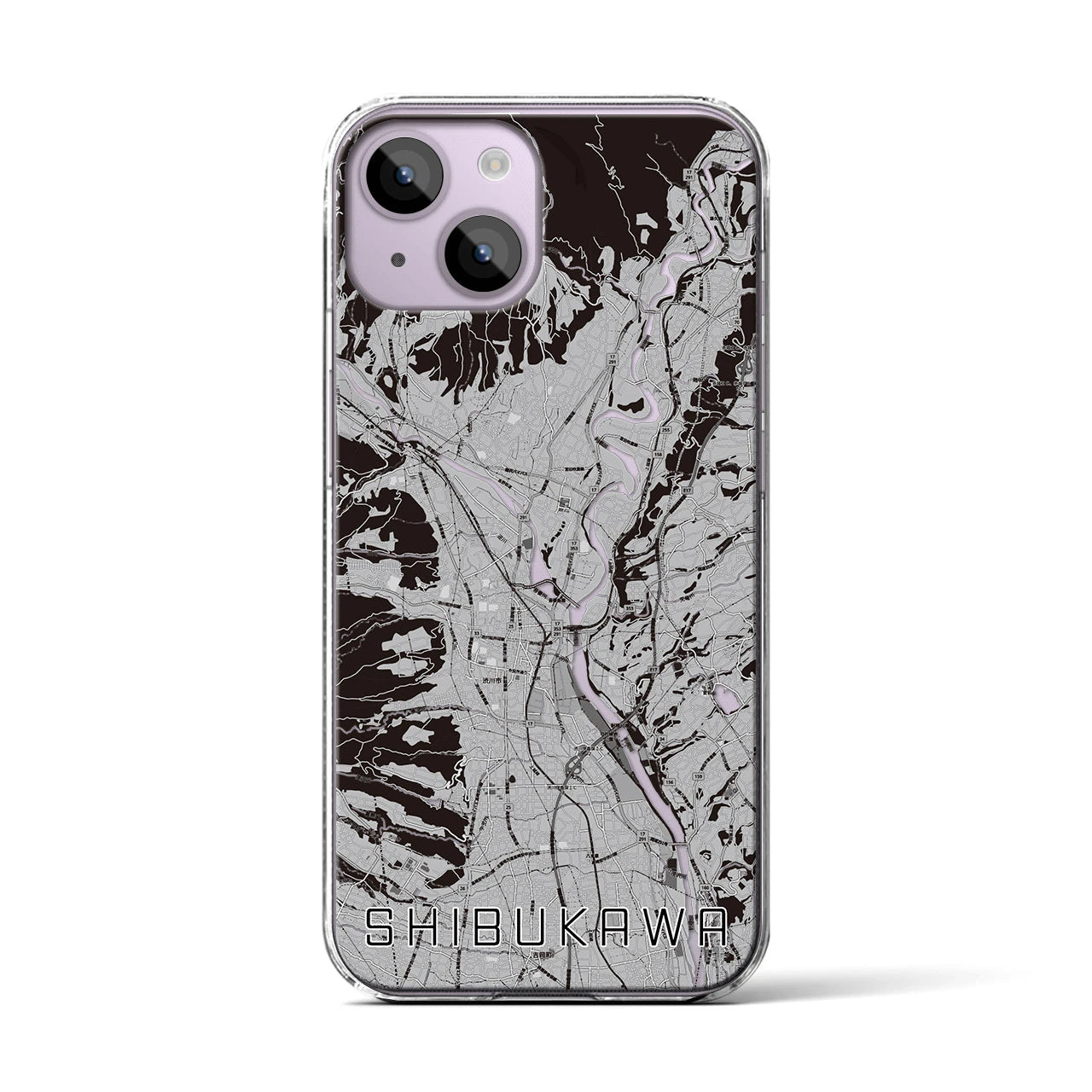 【渋川(群馬県)】地図柄iPhoneケース(クリアタイプ)