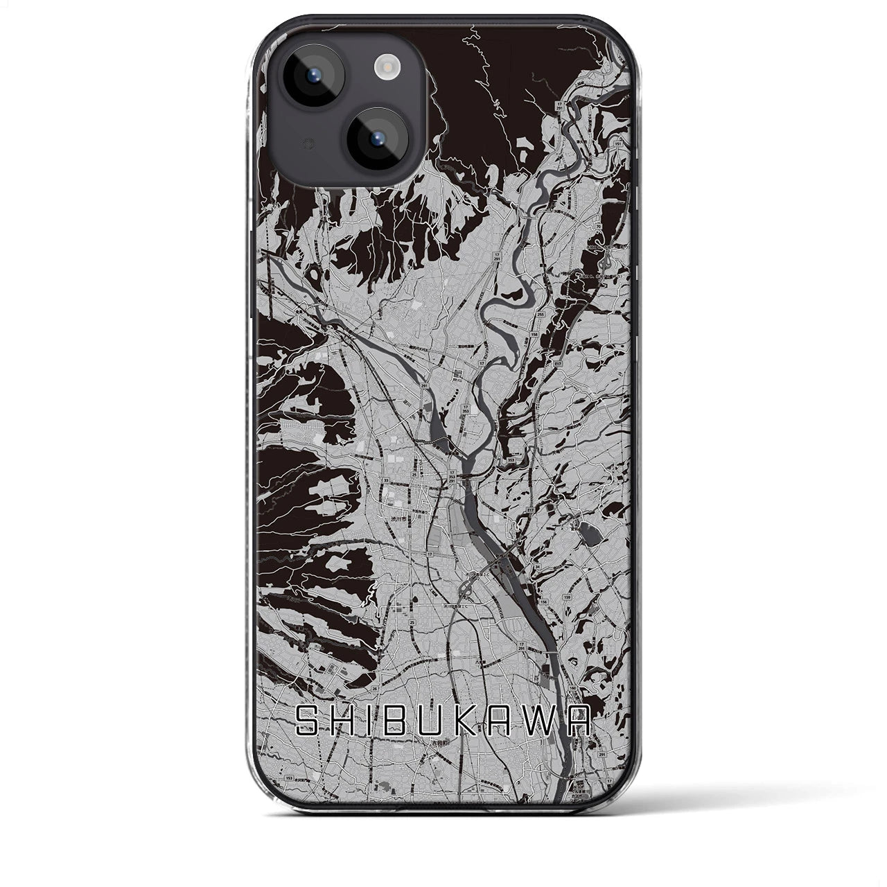 【渋川(群馬県)】地図柄iPhoneケース(クリアタイプ)