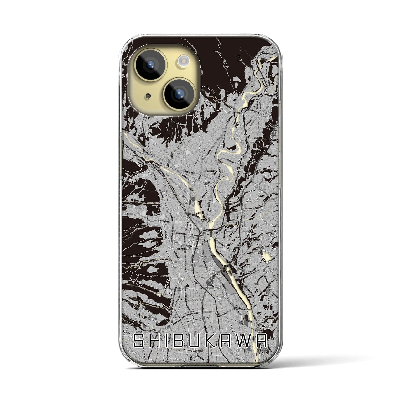 【渋川(群馬県)】地図柄iPhoneケース(クリアタイプ)
