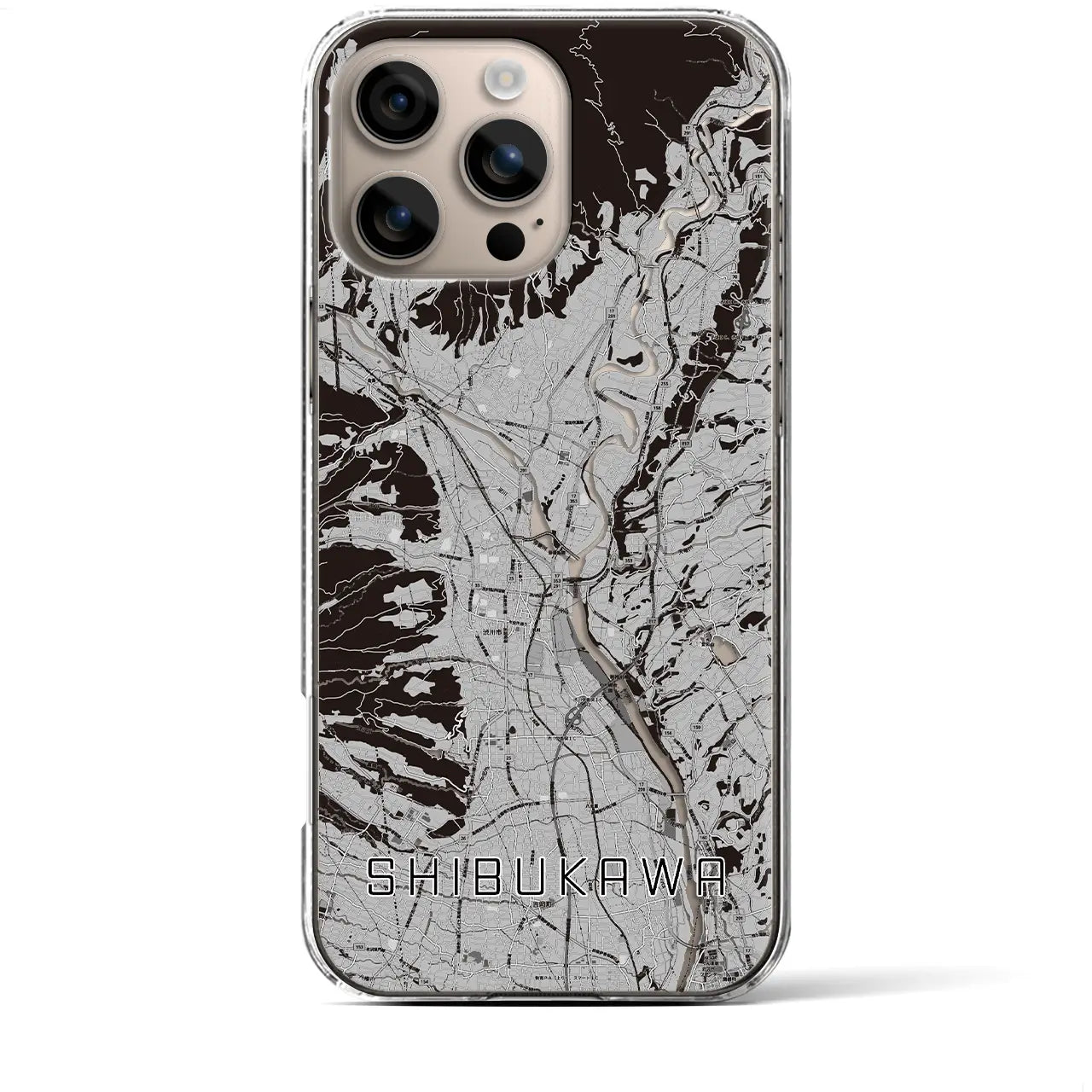 【渋川(群馬県)】地図柄iPhoneケース(クリアタイプ)