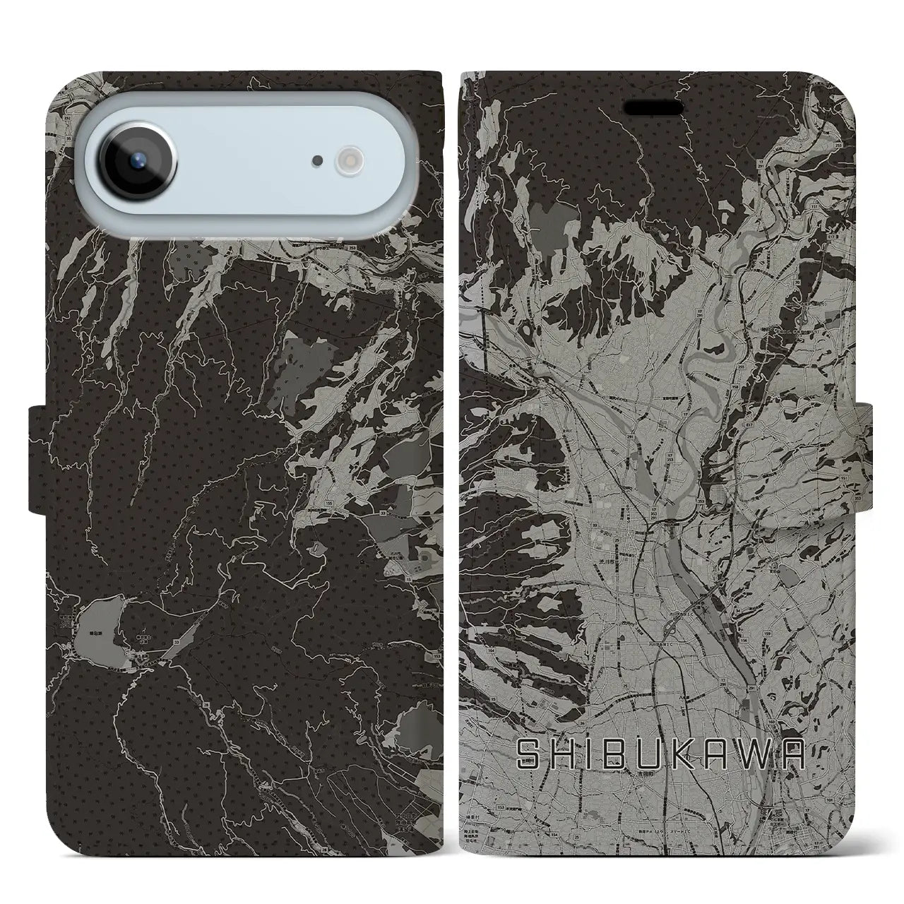 【渋川(群馬県)】地図柄iPhoneケース(手帳タイプ)