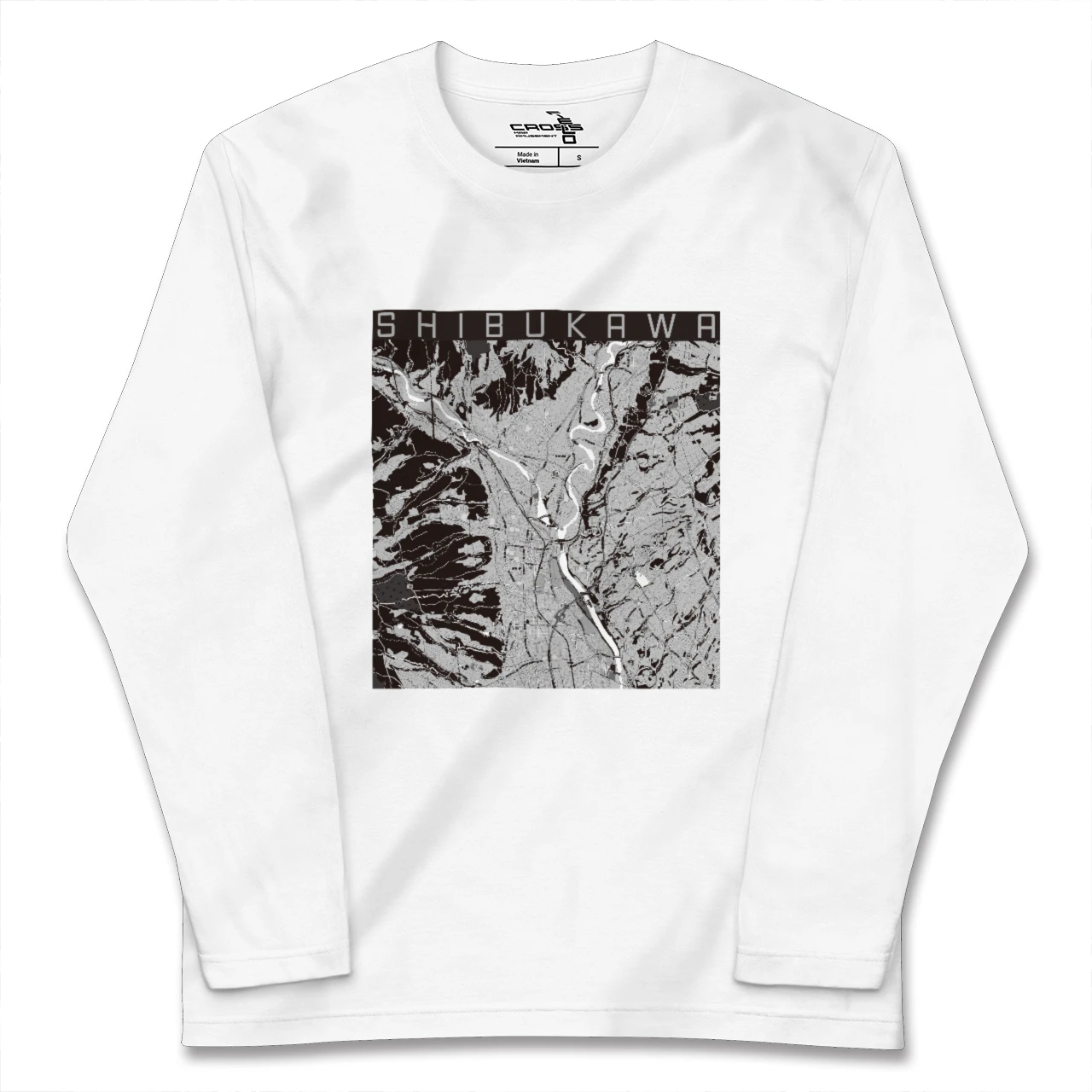 【渋川(群馬県)】地図柄ロングスリーブTシャツ