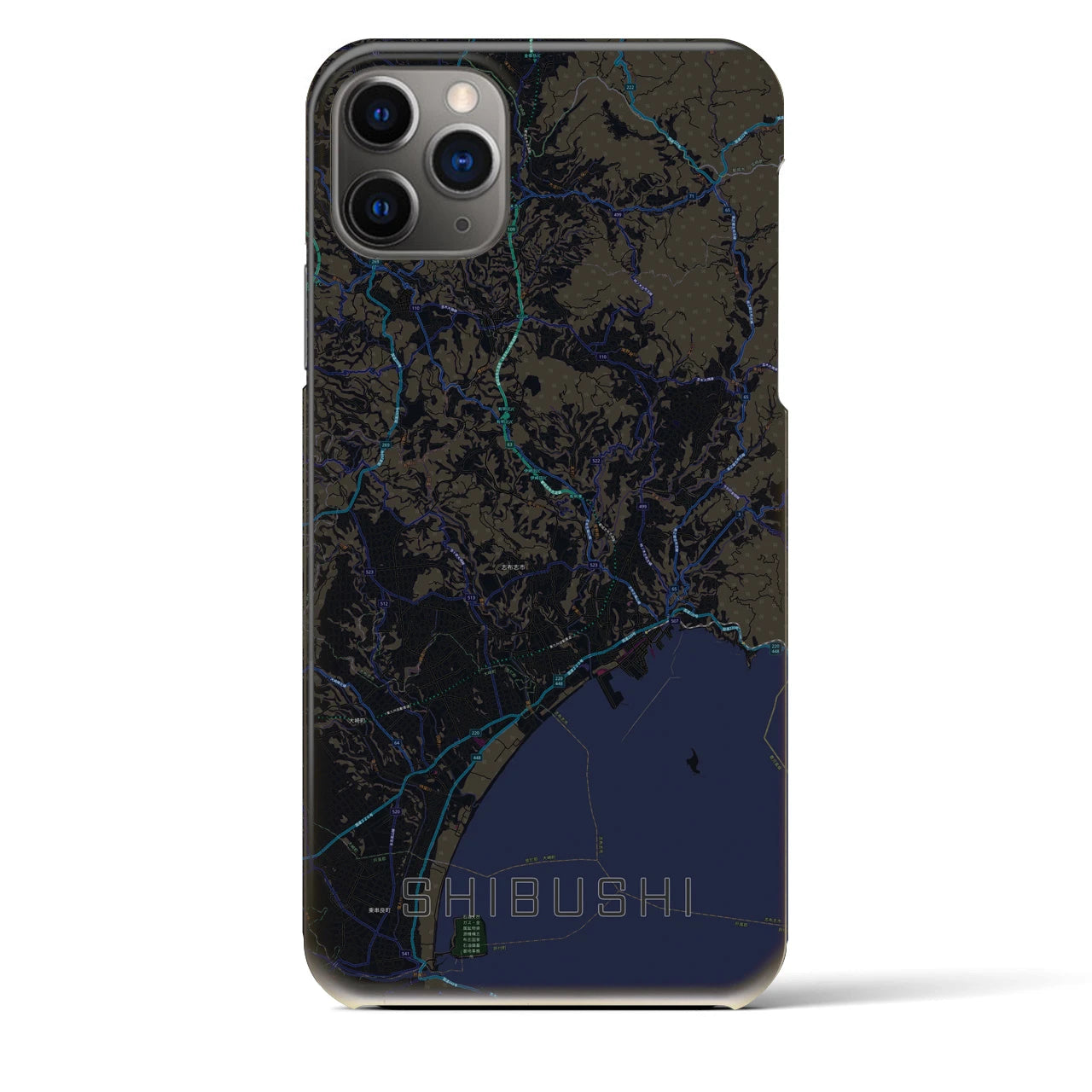 【志布志(鹿児島県)】地図柄iPhoneケース(バックカバータイプ)