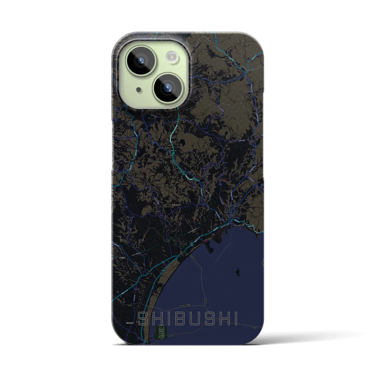 【志布志(鹿児島県)】地図柄iPhoneケース(バックカバータイプ)