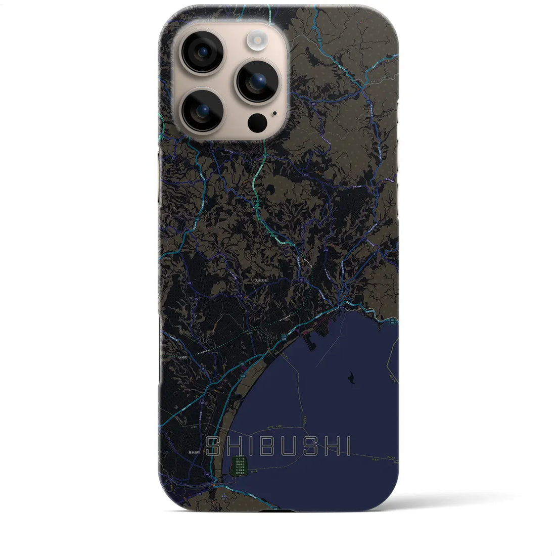【志布志(鹿児島県)】地図柄iPhoneケース(バックカバータイプ)