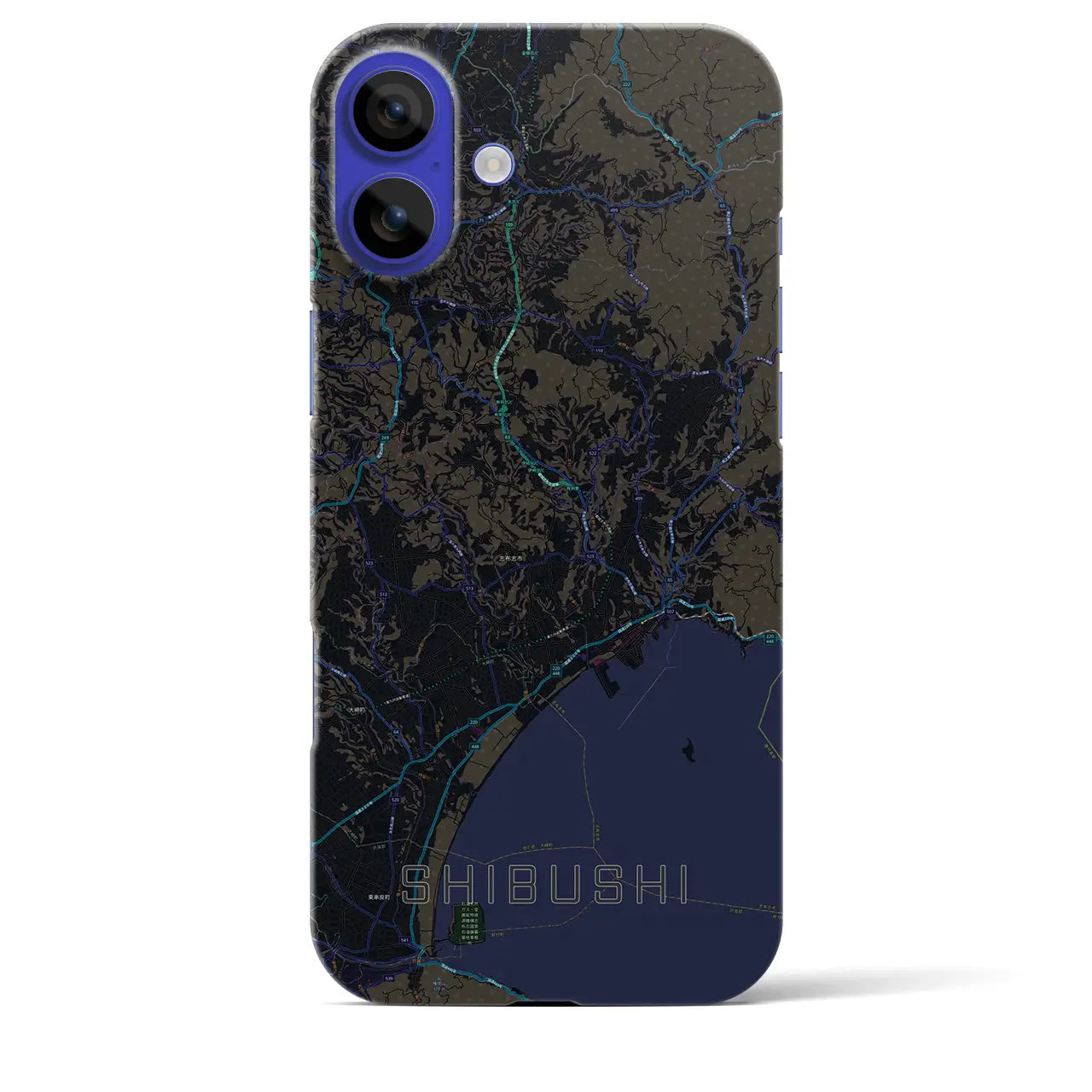 【志布志(鹿児島県)】地図柄iPhoneケース(バックカバータイプ)