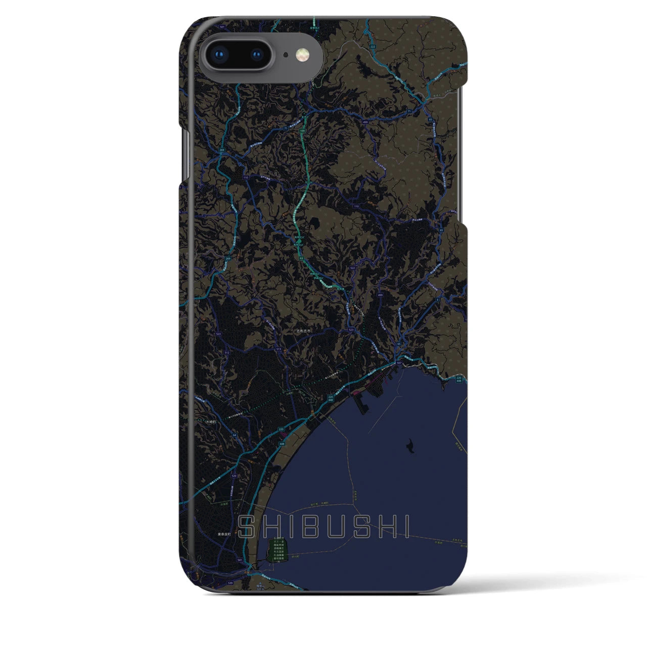 【志布志(鹿児島県)】地図柄iPhoneケース(バックカバータイプ)