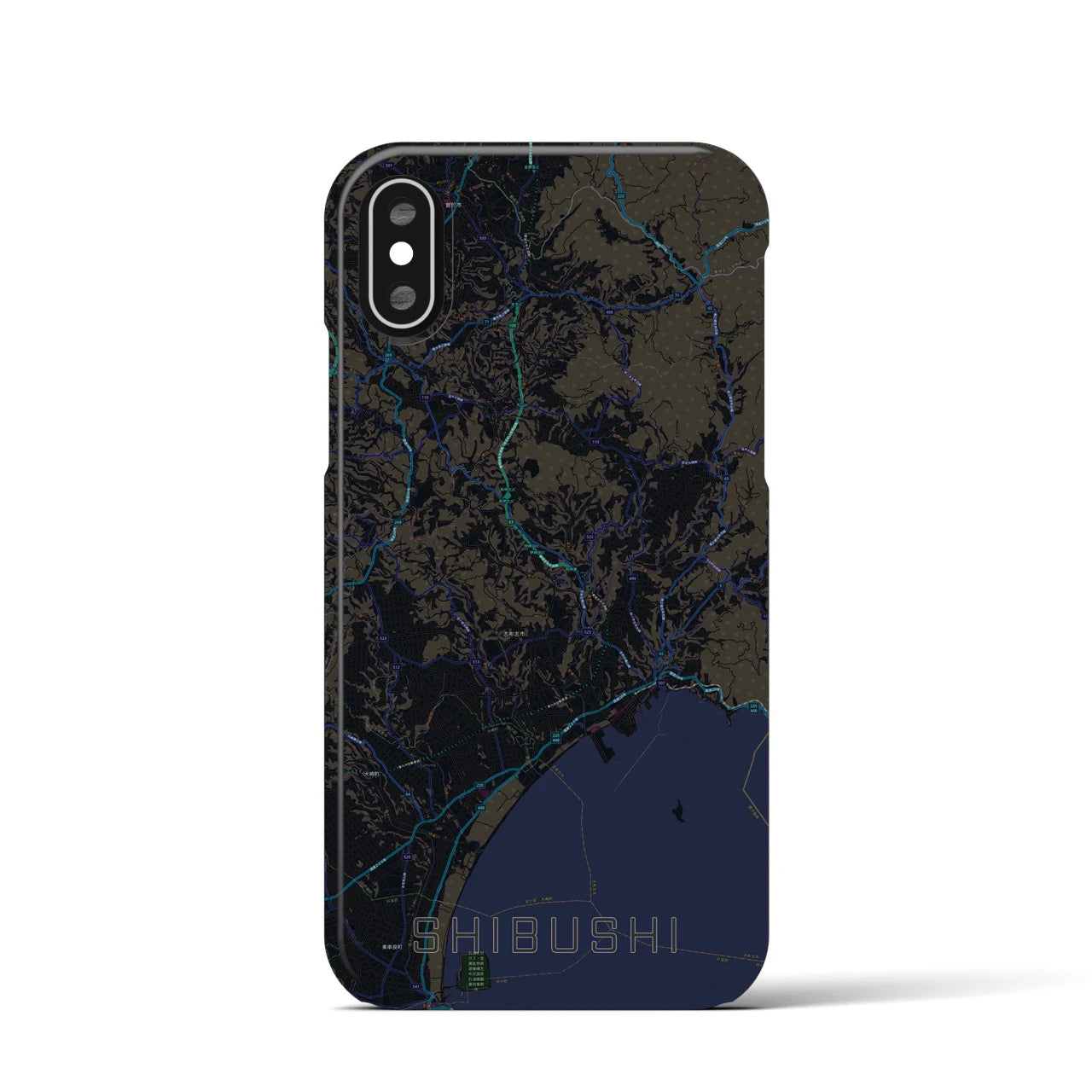 【志布志(鹿児島県)】地図柄iPhoneケース(バックカバータイプ)