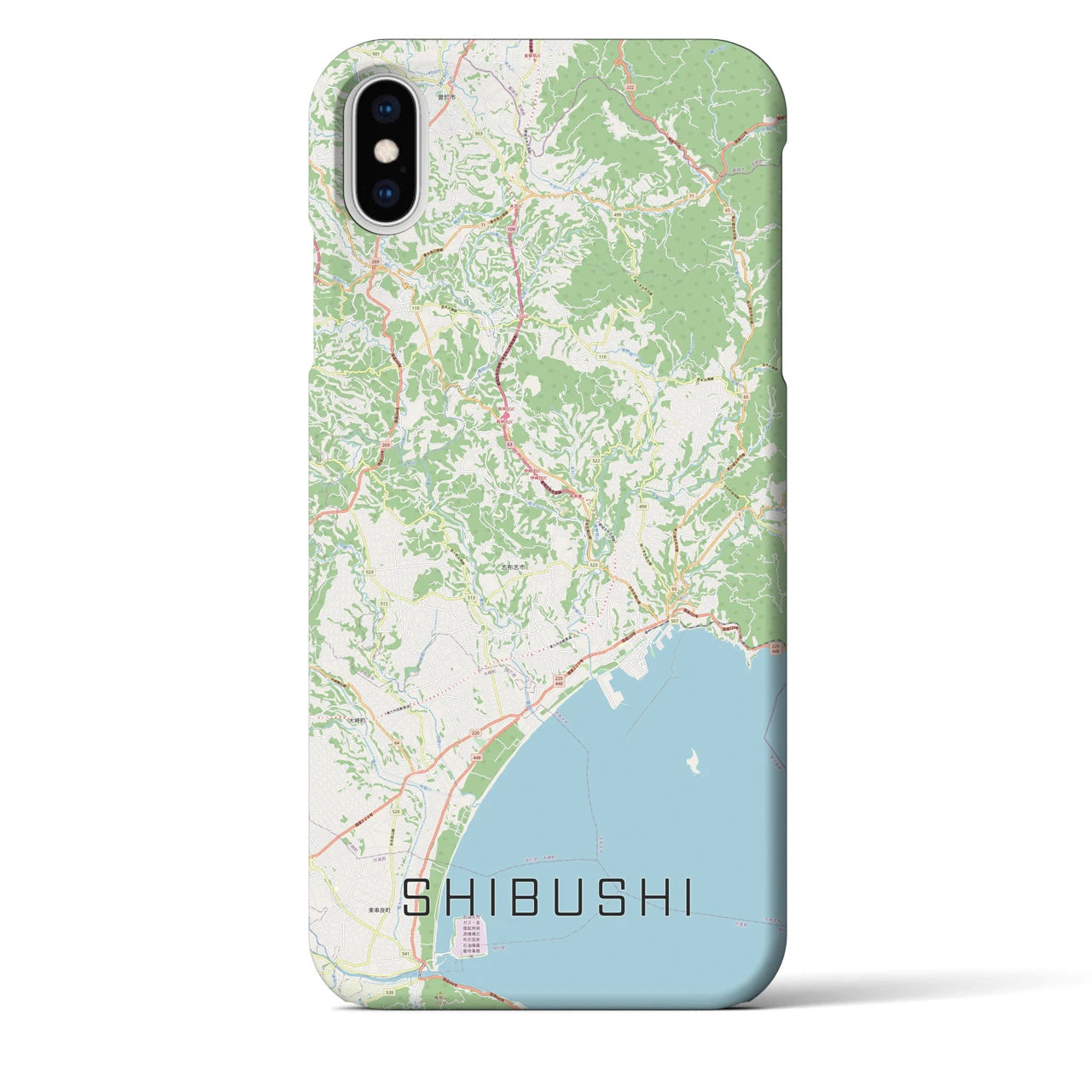 【志布志(鹿児島県)】地図柄iPhoneケース(バックカバータイプ)