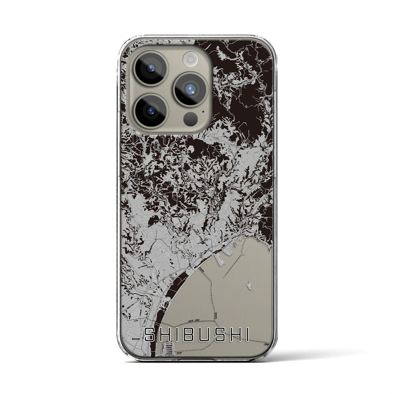 【志布志(鹿児島県)】地図柄iPhoneケース(クリアタイプ)