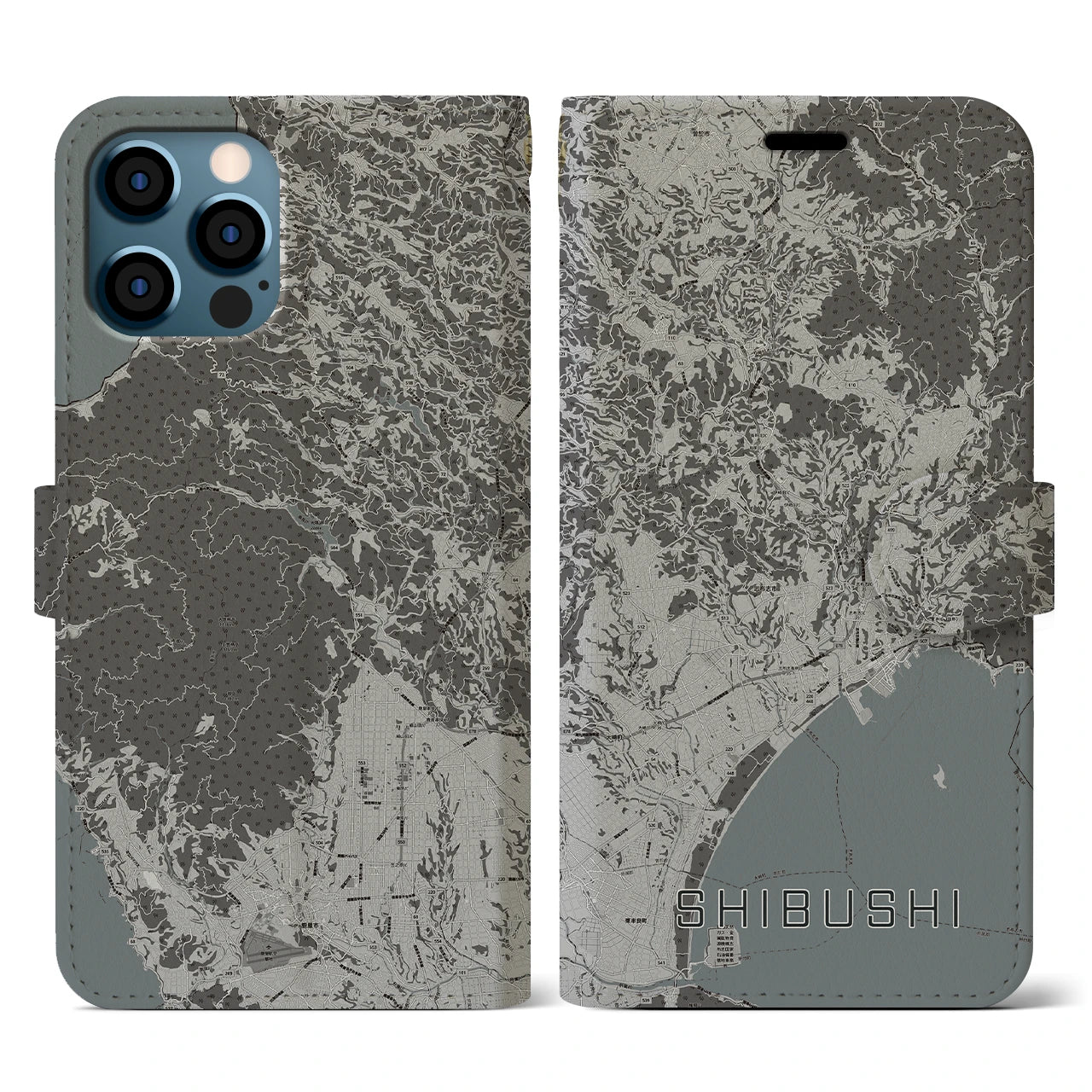 【志布志(鹿児島県)】地図柄iPhoneケース(手帳タイプ)