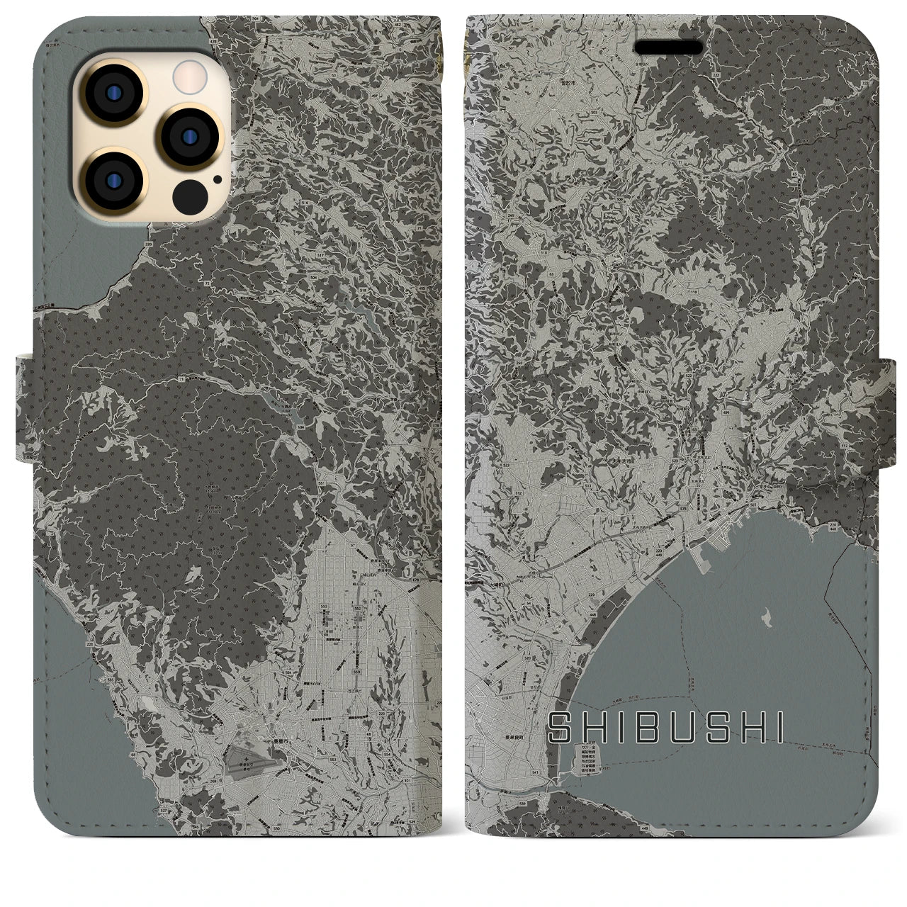 【志布志(鹿児島県)】地図柄iPhoneケース(手帳タイプ)