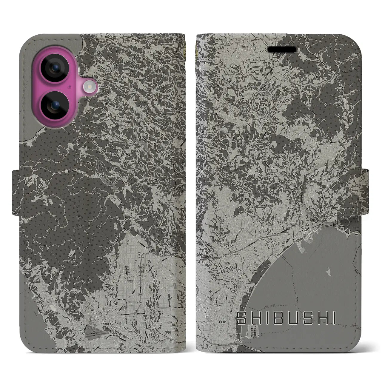 【志布志(鹿児島県)】地図柄iPhoneケース(手帳タイプ)