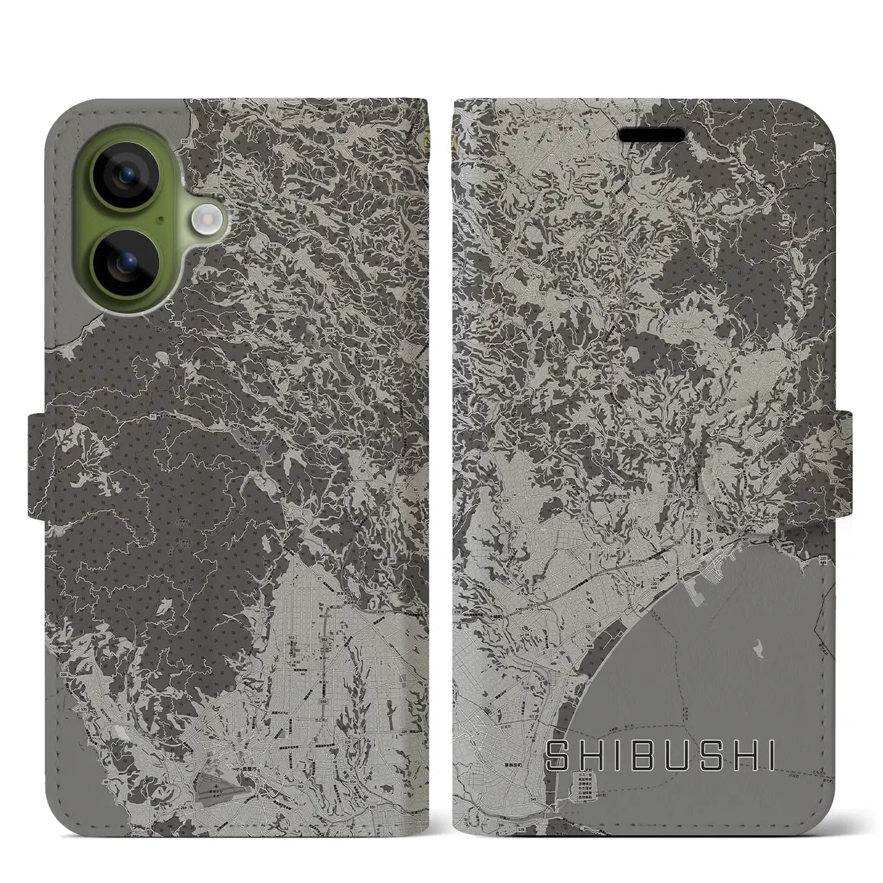 【志布志(鹿児島県)】地図柄iPhoneケース(手帳タイプ)