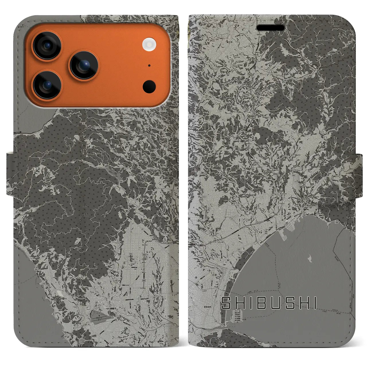 【志布志(鹿児島県)】地図柄iPhoneケース(手帳タイプ)