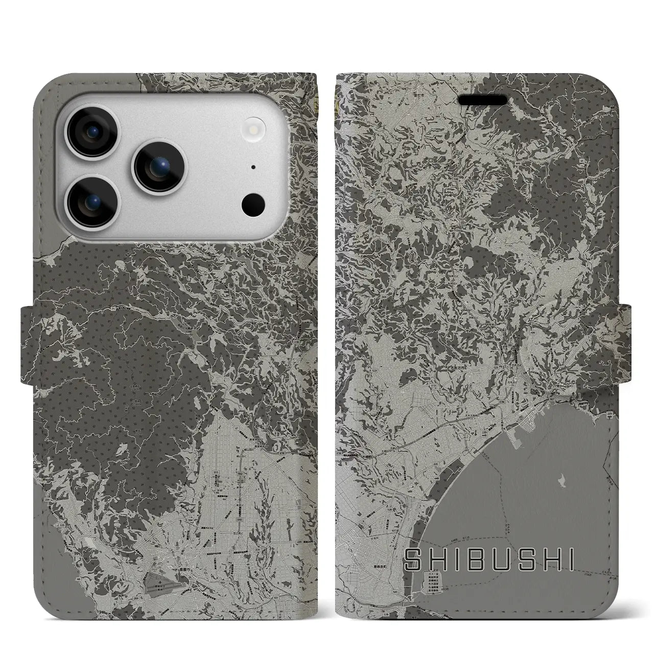 【志布志(鹿児島県)】地図柄iPhoneケース(手帳タイプ)