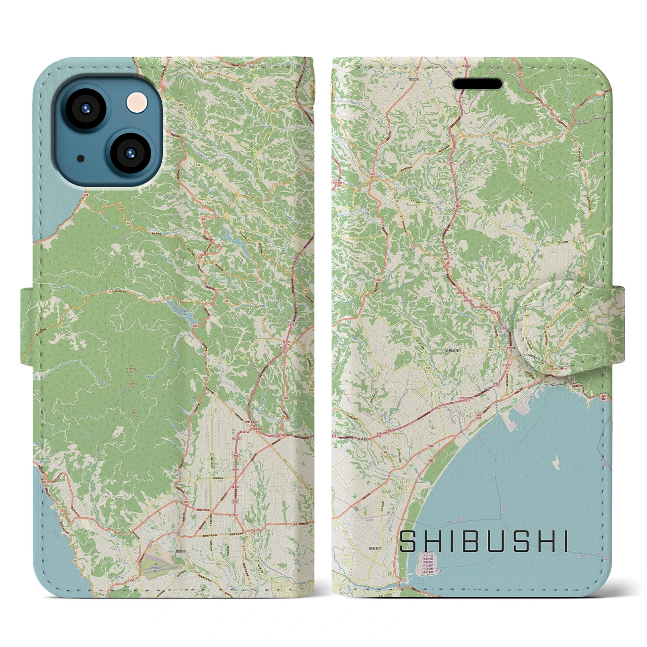 【志布志(鹿児島県)】地図柄iPhoneケース(手帳タイプ)
