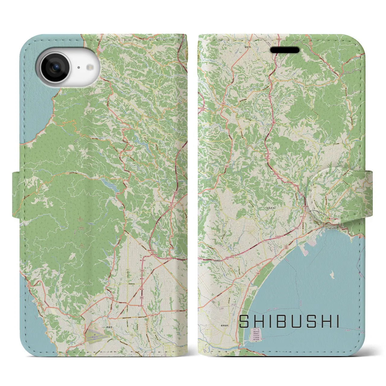 【志布志(鹿児島県)】地図柄iPhoneケース(手帳タイプ)