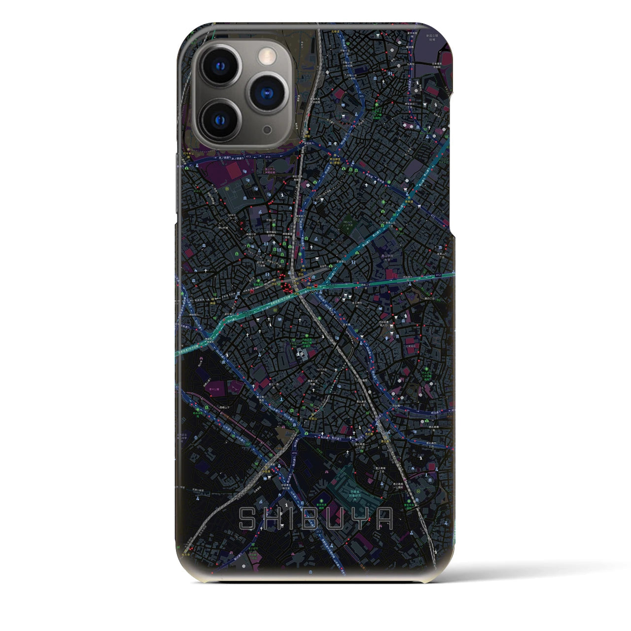 【渋谷(東京都)】地図柄iPhoneケース(バックカバータイプ)