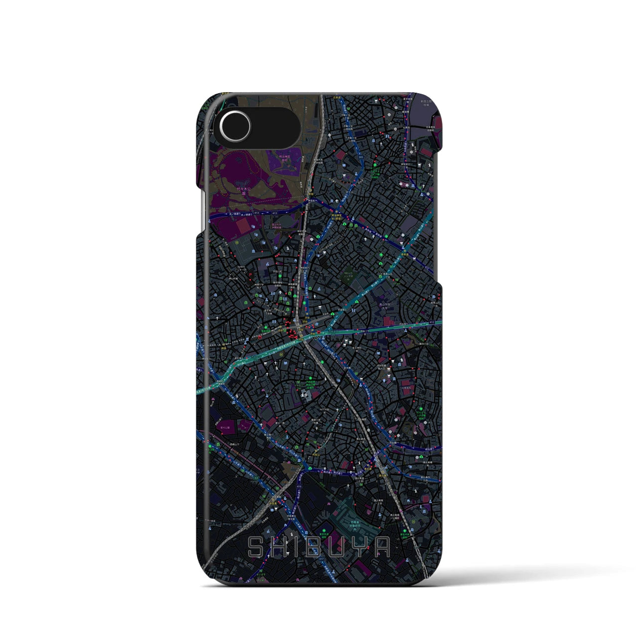 【渋谷(東京都)】地図柄iPhoneケース(バックカバータイプ)
