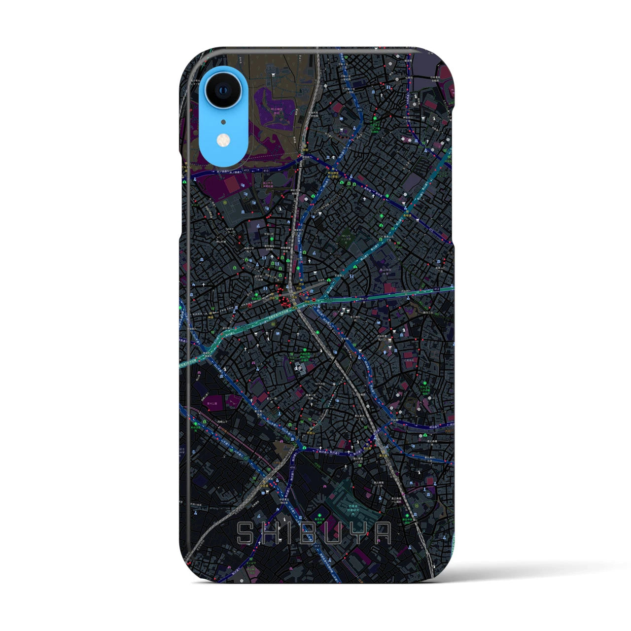 【渋谷(東京都)】地図柄iPhoneケース(バックカバータイプ)